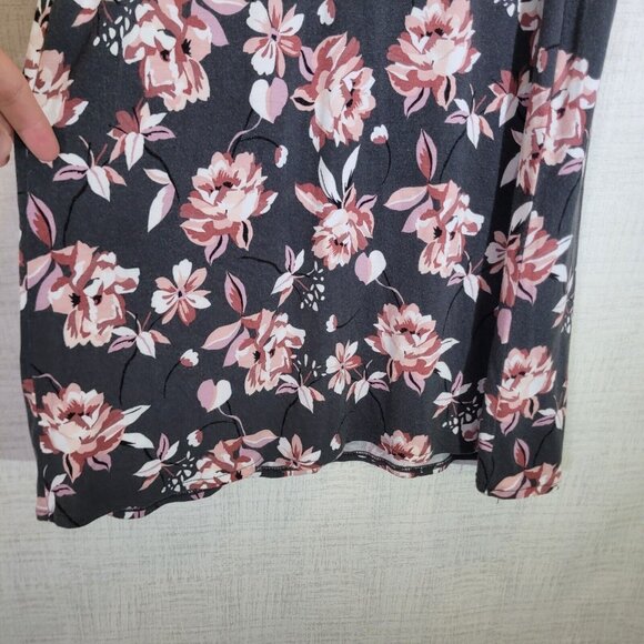 Aeropostale Midi Dress Womens Small Black Floral Sleeveless Casual Spring - Picture 7 of 7